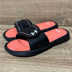 Under Armour Ignite 1Y kids Slides cushion sandals adjustable strap girls 1 shoe
